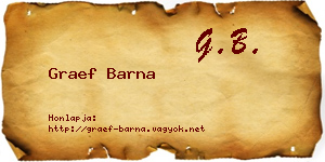 Graef Barna névjegykártya